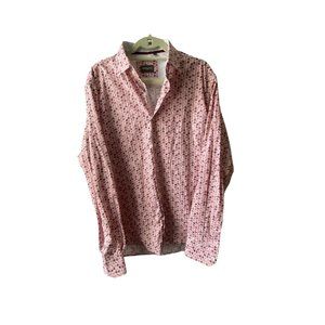 GRAVITY HOMME MEN'S LONG SLEEVE BUTTON DOWN/ POSITANO ROSA SIZE L